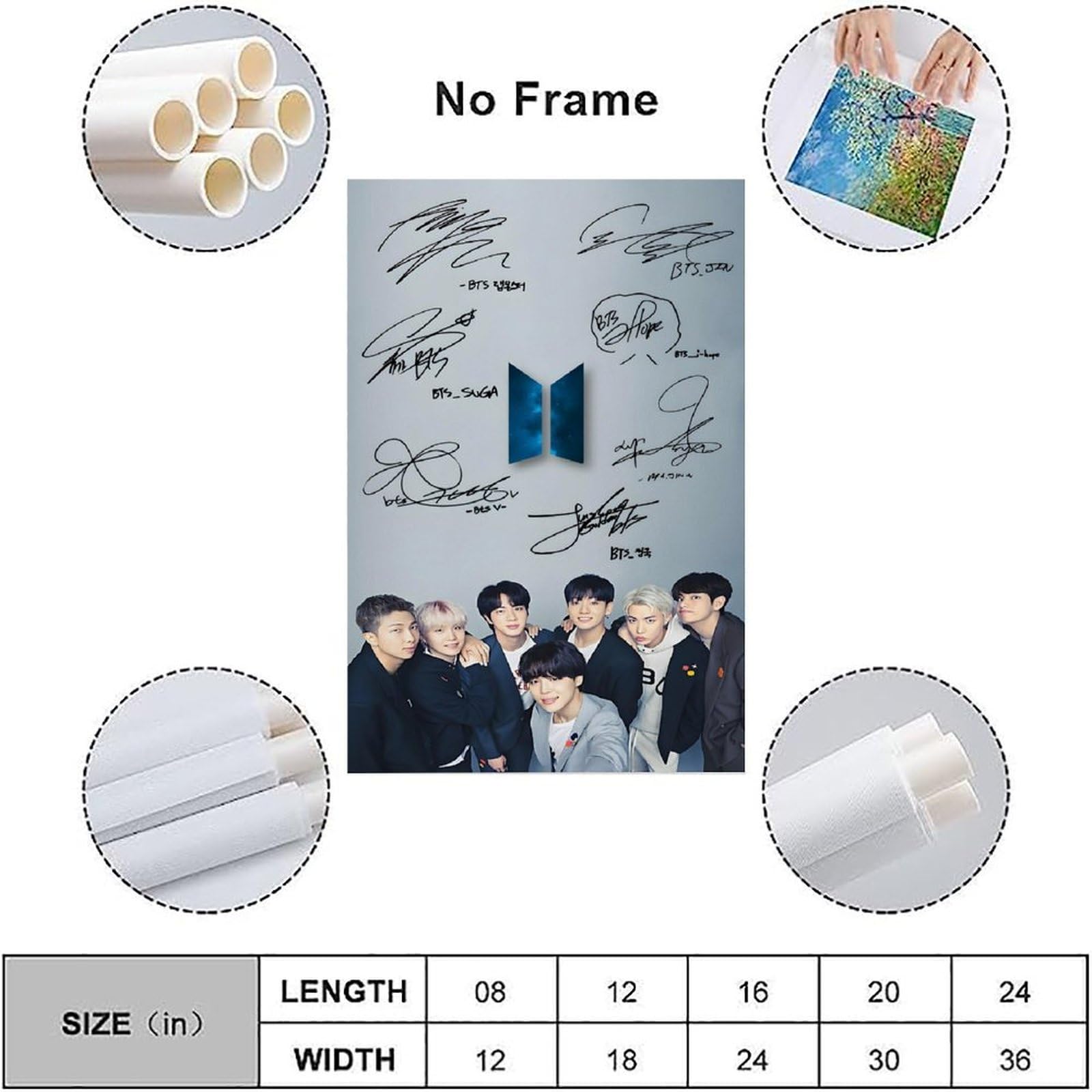 BTS Idol Outdoor Personality Signature Picture Print Art Poster